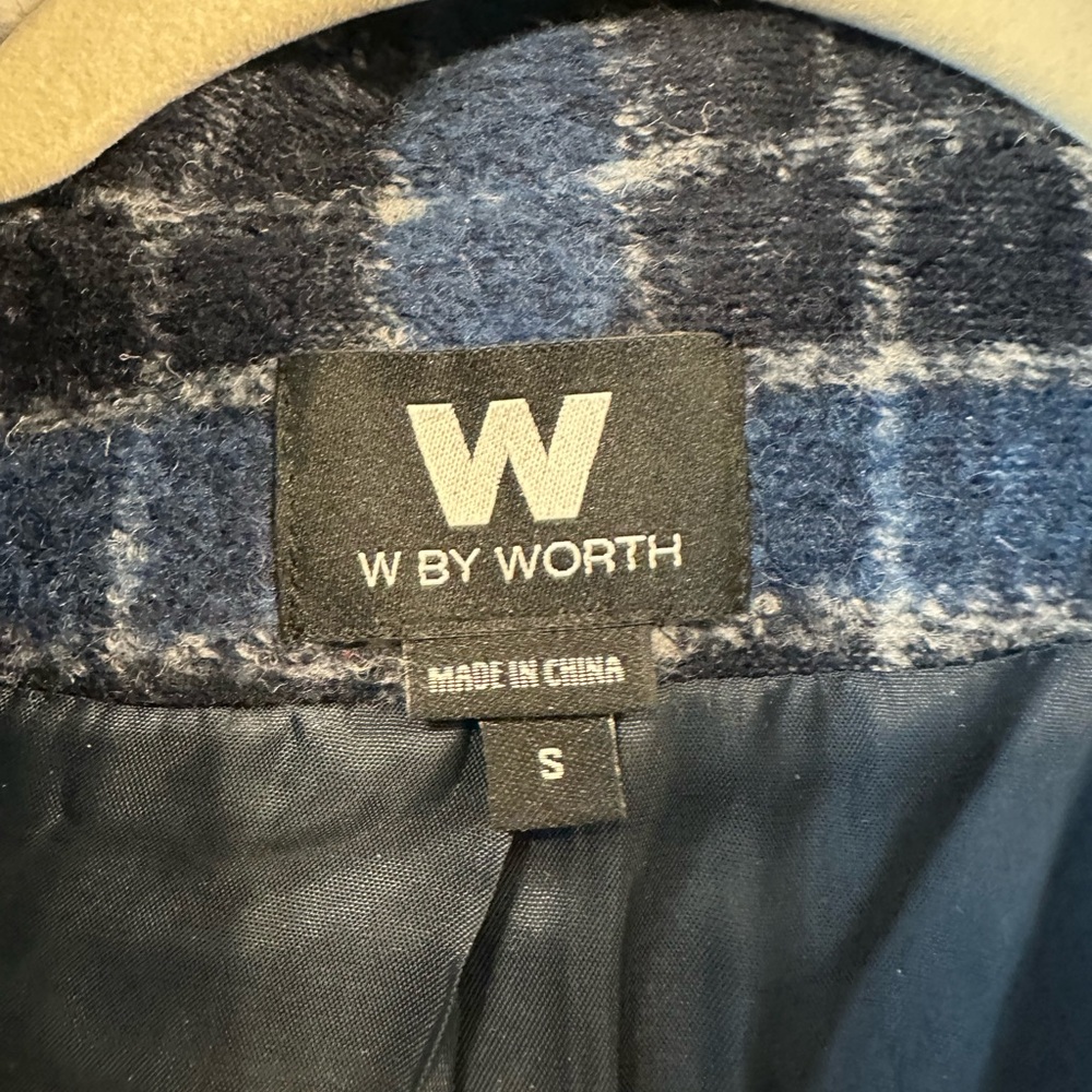 Worth Blue and White Plaid Jacket - Picture 3 of 5